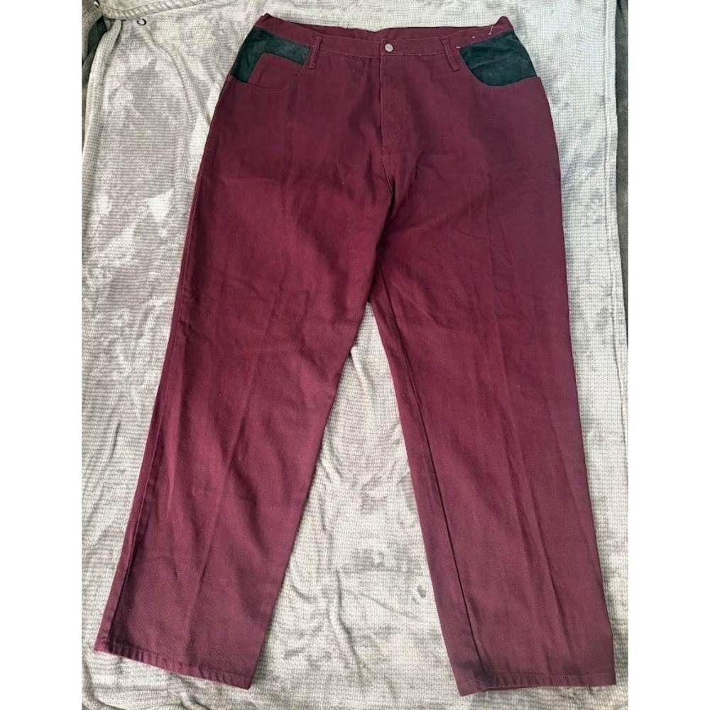 Vintage Machine Red w/ Black Contrast Trim Straight‎ Streetwear Y2K 40x34